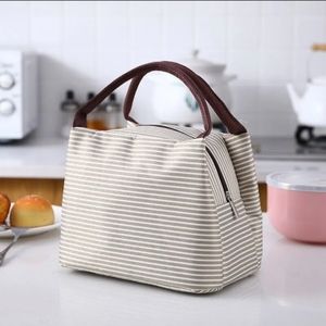 Striped pattern lunch bag